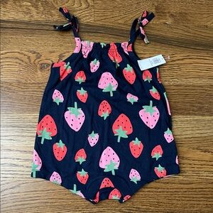 Old Navy Kids One Piece - Navy with Pink and Red Strawberry Print